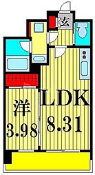 プレジオ亀有 11階1LDKの間取り