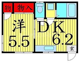 慶南コーポ 1階1DKの間取り