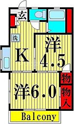 ヴィラ・マーレ 1階2Kの間取り