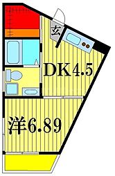 ヴェスパーマティーニ亀有 1階1DKの間取り