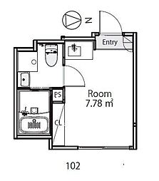 BoaSorte五反野II（ボアソルテ） 1階ワンルームの間取り