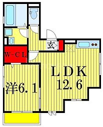 miyabi 2階1LDKの間取り