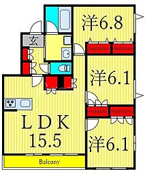 間取図画像 3LDK