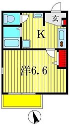 メゾン・フェニックスA 1階1Kの間取り