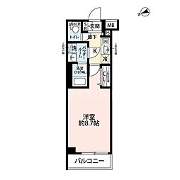 アルコバレーノお花茶屋 4階1Kの間取り