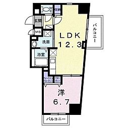 シエスタ キー 1LDKの間取図画像