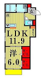 アークステラ菊川 1LDKの間取図画像
