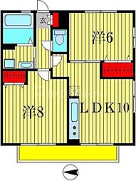 リッツハウス2 2LDKの間取図画像