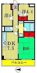 金町シティハイツ 3DKの間取図画像