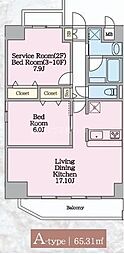 プレド・ラガール 2LDKの間取図画像