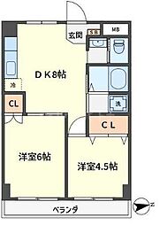 スプリングパーク綾瀬 2DKの間取図画像