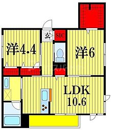 SteinsGate 2LDKの間取図画像