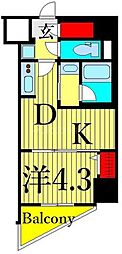 ラフィスタ北綾瀬 1DKの間取図画像