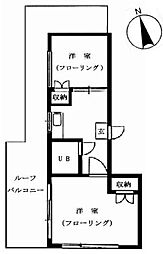 SKマンション 2Kの間取図画像