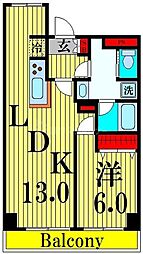 ラ・ティーダ堀切 1LDKの間取図画像