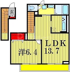 オリエンス 1LDKの間取図画像