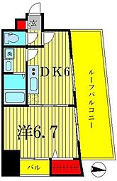 プレール・ドゥーク東京EAST 1DKの間取図画像