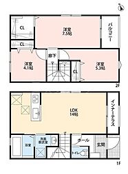 リーブルファイン足立神明 3LDKの間取図画像