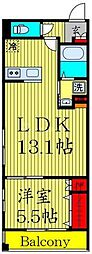 メゾンフローラ 1LDKの間取図画像