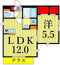 メゾンベール桜 1LDKの間取図画像