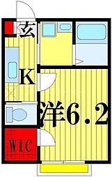 ワイズアイ 1Kの間取図画像