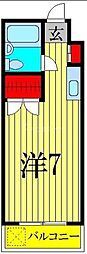 エレガンス綾瀬フィフス ワンルームの間取図画像