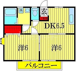 ガーデンハイムK・I 2DKの間取図画像