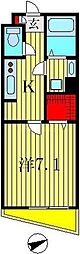 カサヴェルデ 1Kの間取図画像