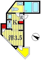 Com'sビル 1Kの間取図画像