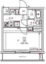 レンティーヴァ綾瀬 1Kの間取図画像