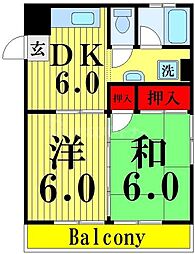 ロイヤルマンション 2DKの間取図画像