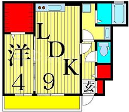 シャルマンフルール1 1LDKの間取図画像