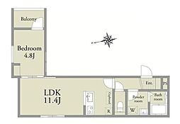 アーベインテラスお花茶屋 1LDKの間取図画像