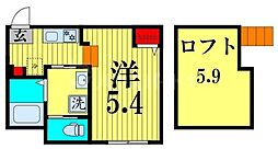 LOFT AOI 1Kの間取図画像