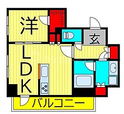 ミルーナヒルズ亀有 1LDKの間取図画像