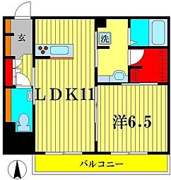 ラフィーネ石蔵 1LDKの間取図画像