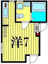 ルーエ亀有 ワンルームの間取図画像