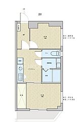 サンヴァレイプラザ 2DKの間取図画像