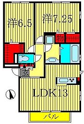 ラフィネヴァン 2LDKの間取図画像