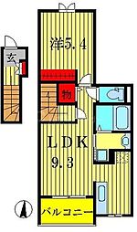 フレグランスベル 1LDKの間取図画像