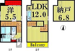 プリマヴェント 1SLDKの間取図画像