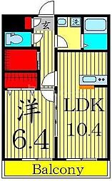 ハイデンス 1LDKの間取図画像