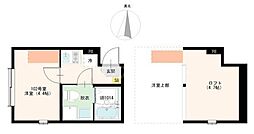 ハーモニーテラス亀有III 1Kの間取図画像