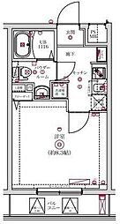 レンティーヴァ綾瀬 1Kの間取図画像