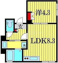 グラーティア 1LDKの間取図画像