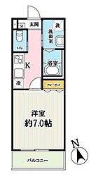 (仮称)キャメル梅島2B 1Kの間取図画像