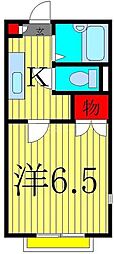 イリスフルールA 1Kの間取図画像