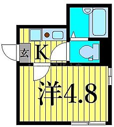 ノーザンロード四ツ木 1Kの間取図画像