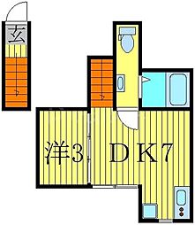 CAMPDAVID 1DKの間取図画像