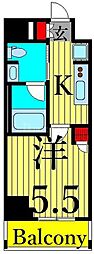 BPRレジデンス青砥 1Kの間取図画像